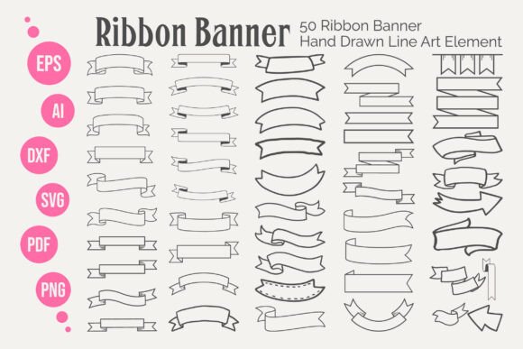 Ribbon Banner Label &amp; Decorative Vector