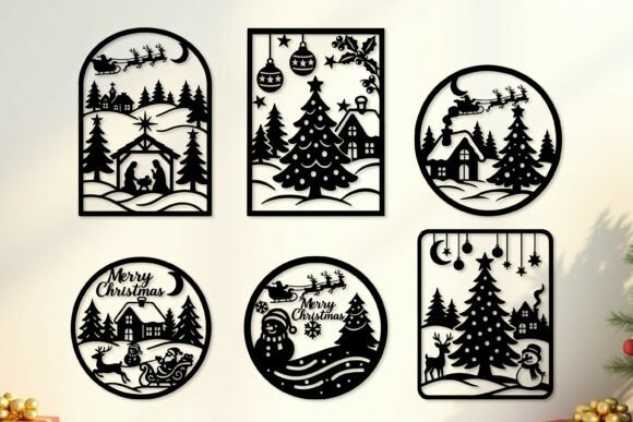 Laser Cut Christmas Wall Art SVG Bundle