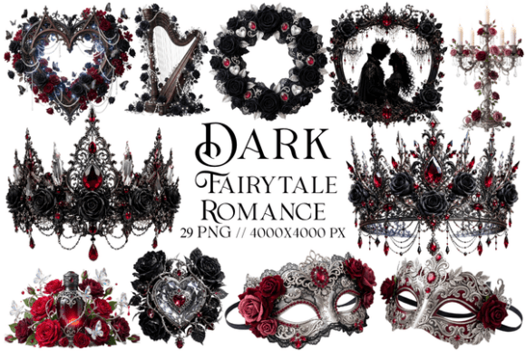 Dark Fairytale Romance Clipart - Download Now