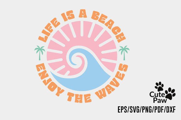 Boho Retro Summer Beach SVG PNG