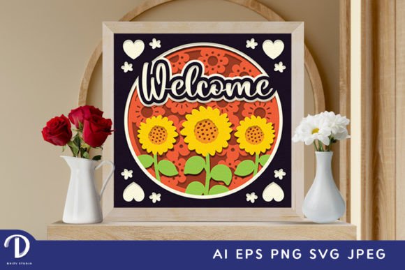 Welcome Sunflowers 3D Spring Paper Cut