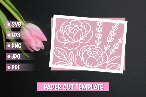 Beautiful Flowers Paper Cut Card