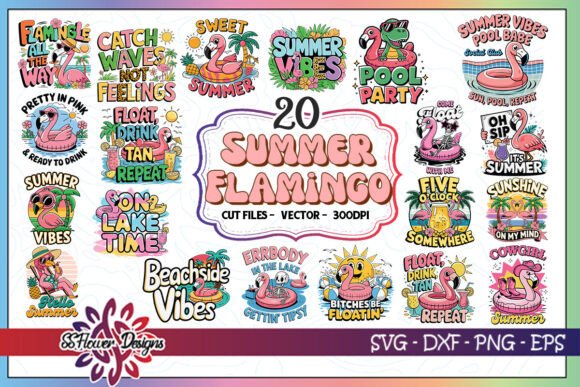 Summer Flamingo SVG Bundle