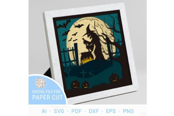 WITCH Shadow Box, Multilayer Paper Art
