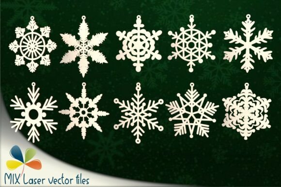 Hanging Snowflake Decoration Laser Cut