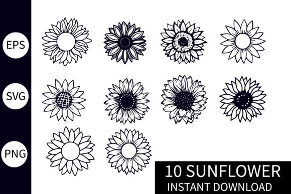 Sunflower Svg Bundle, Floral Svg Bundle