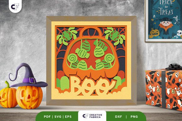 Halloween Candy Bag 3d Light Box Halloween Candy Bag Svg