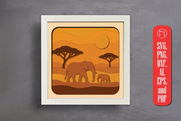 Boho Landscape Paper Cut Shadow Box SVG