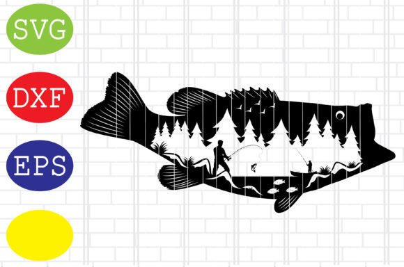 Bass Fisherman Svg, People Fishing Svg