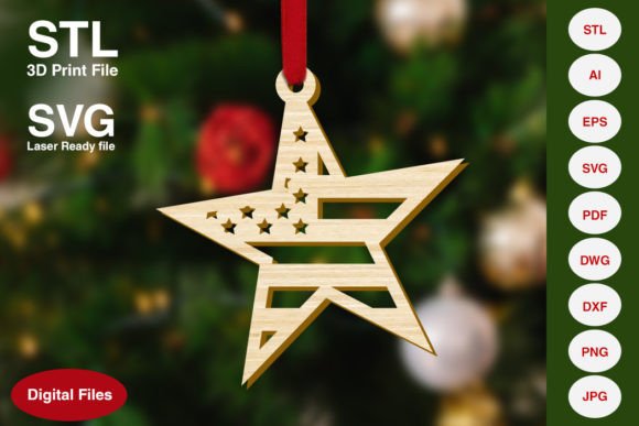 American Flag Christmas Tree Decoration