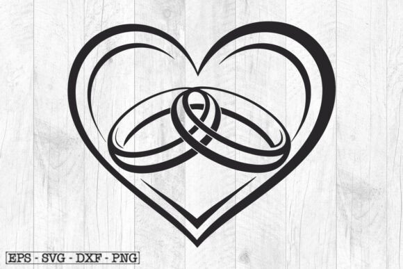 Wedding Rings Heart SVG - Love Marriage