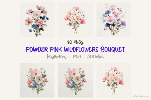 Powder Pink Wildflowers Bouquet