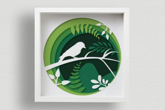 3D Bird Shadow Box SVG, Layered Mandala