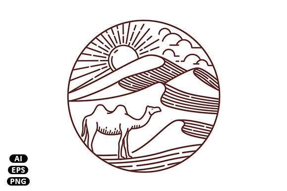 Sahara Desert Line Illustration