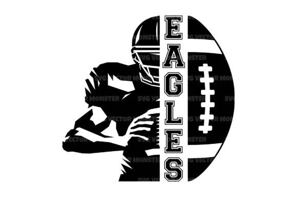 Eagles Football Player Half Monogram Svg - Download Now