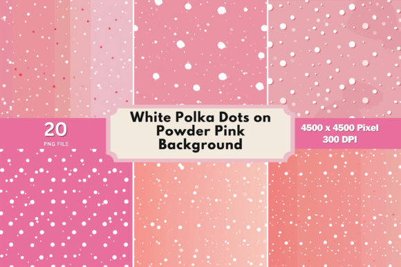 White Polka Dots on Powder Pink