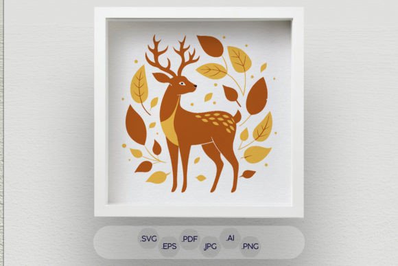 Multi-Layered Deer SVG, Autumn Forest Sh