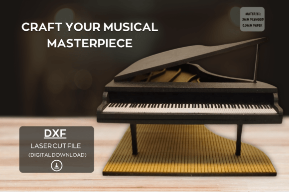 Piano Decor Laser Cut /DXF File