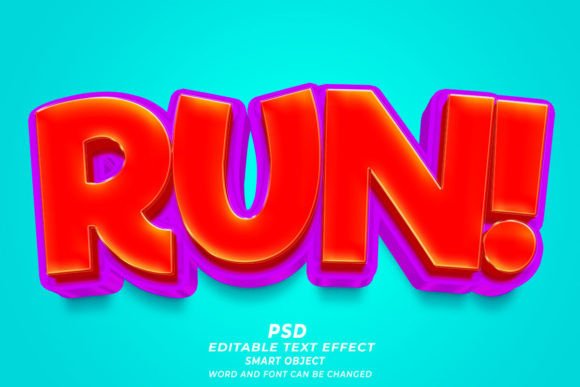 PSD Run 3d Editable Text Effect - Download Now