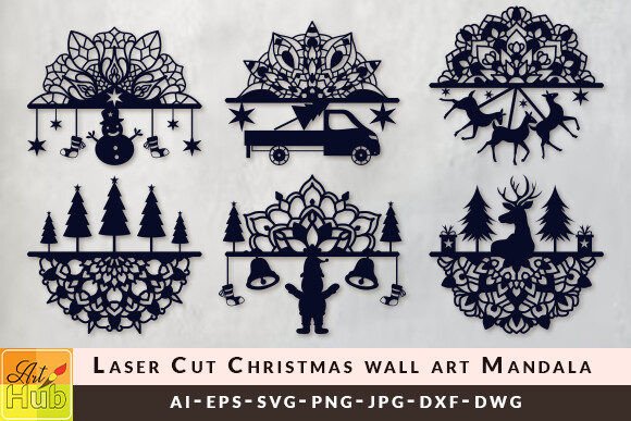 Laser Cut Christmas Wall Art Svg Bundle
