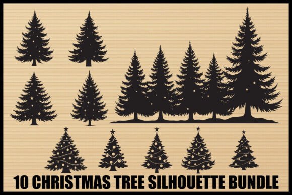 Christmas Tree Silhouette Set
