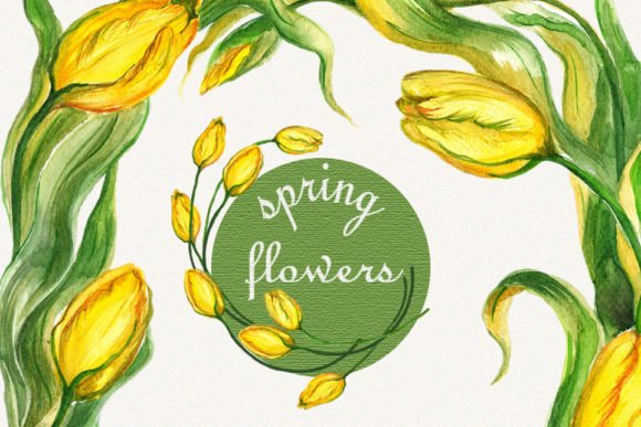 Tulip Clipart, Flower Frame Clipart
