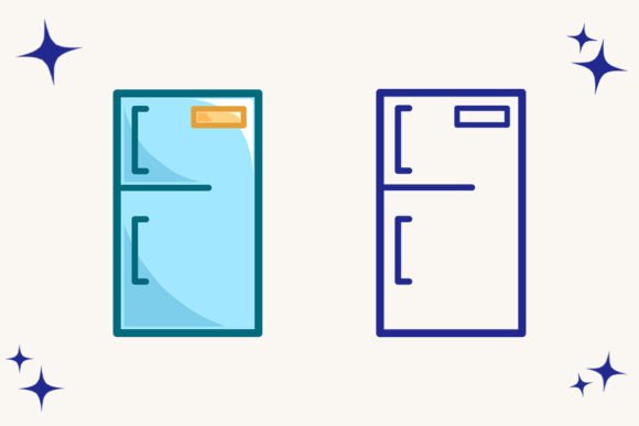 Refrigerator Icon Logo Illustration