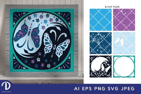 Yin Yang Butterfly Svg