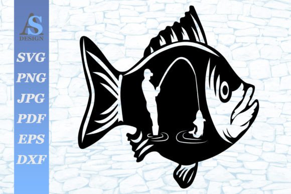 Big Fish and Fisherman SVG