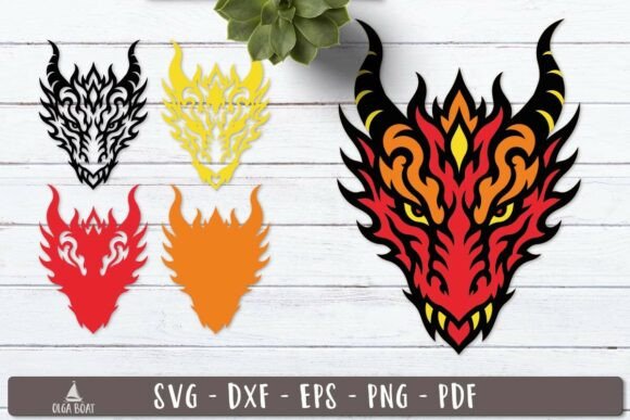 3d Tribal Dragon Head SVG Layered Design - Download Now