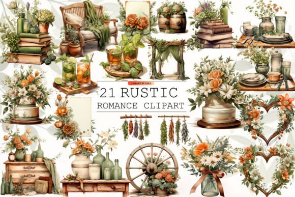 Rustic Romance Clipart - Download Now